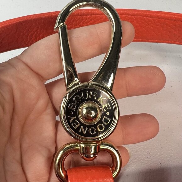 Dooney & Bourke Women Pebble Grain Belvedere Logo Lock Handbag Purse Orange EUC - Picture 8 of 13